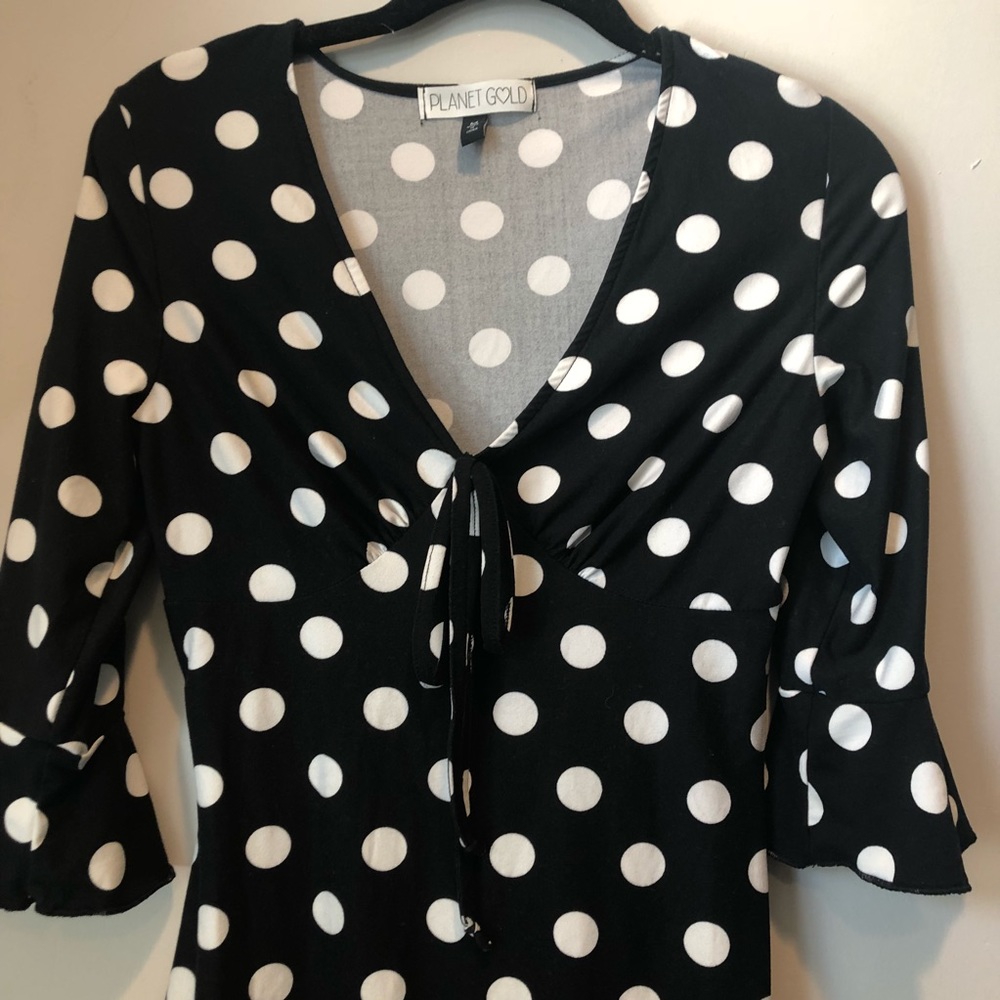 Nordstrom Planet Gold ruffled polkadot dress - Picture 4 of 5